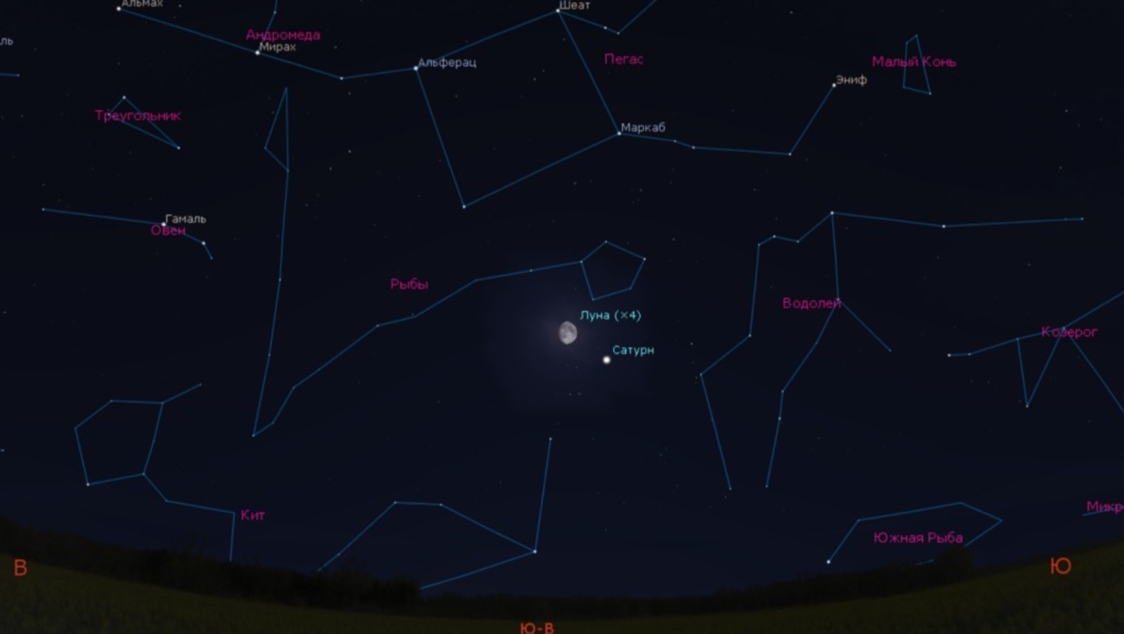 Жители Башкирии смогут увидеть, как Луна пройдет рядом с Сатурном