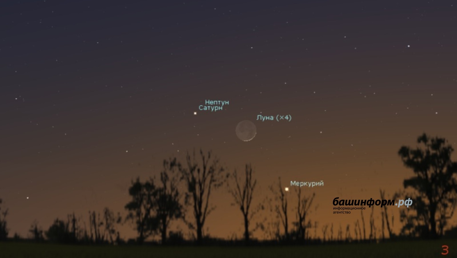 Жители Башкирии смогут увидеть Меркурий на вечернем небе