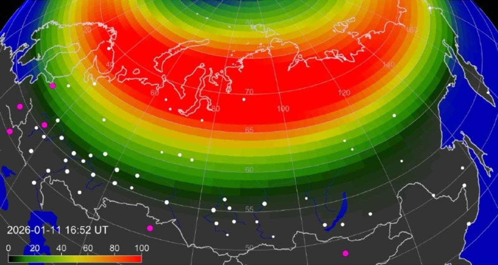 В России возобновились интенсивные полярные сияния