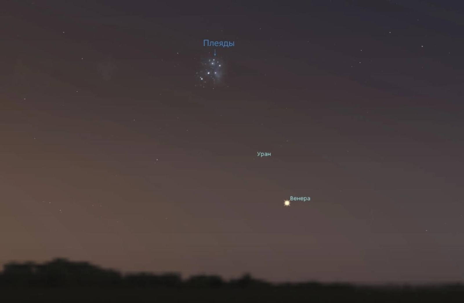 Уран и Венера соединятся в ночном небе 4 июля
